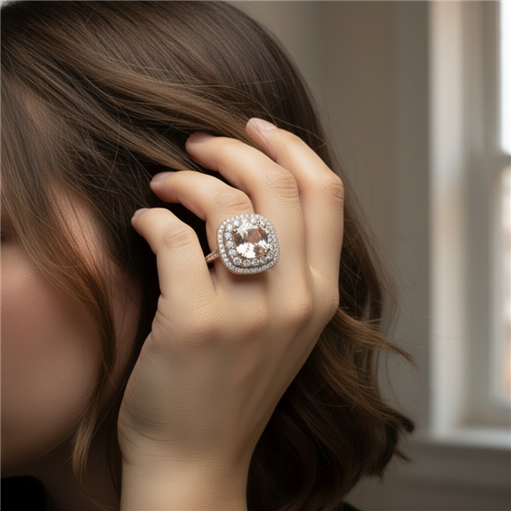 Ring Casciola Gioielli Woman MORGANITE in Gold Morganite 6.27 Ct AN.MG6.27 - AN.MG6.27